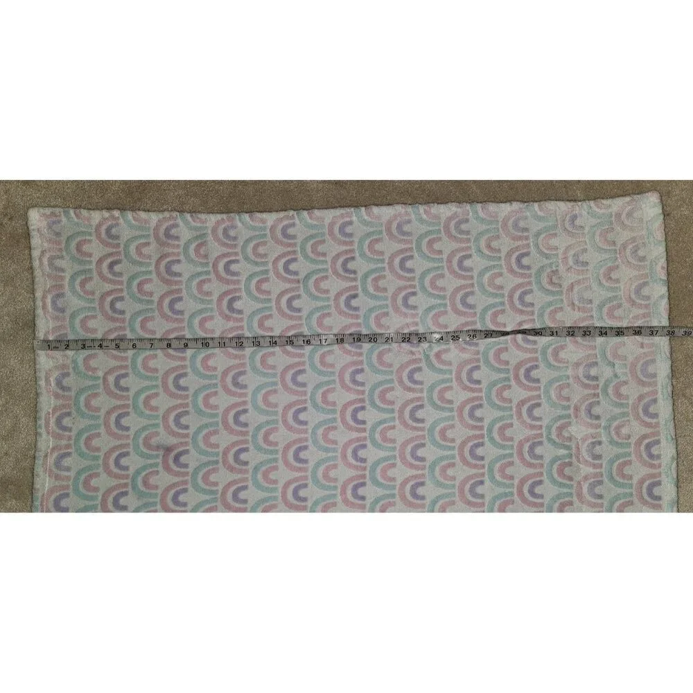 Bananafish Pink Blue Purple Rainbow Baby Blanket Lovey Fleece White 29x38 READ